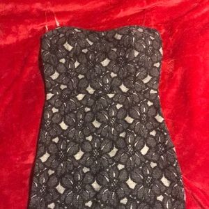 Sexy strapless winter dress